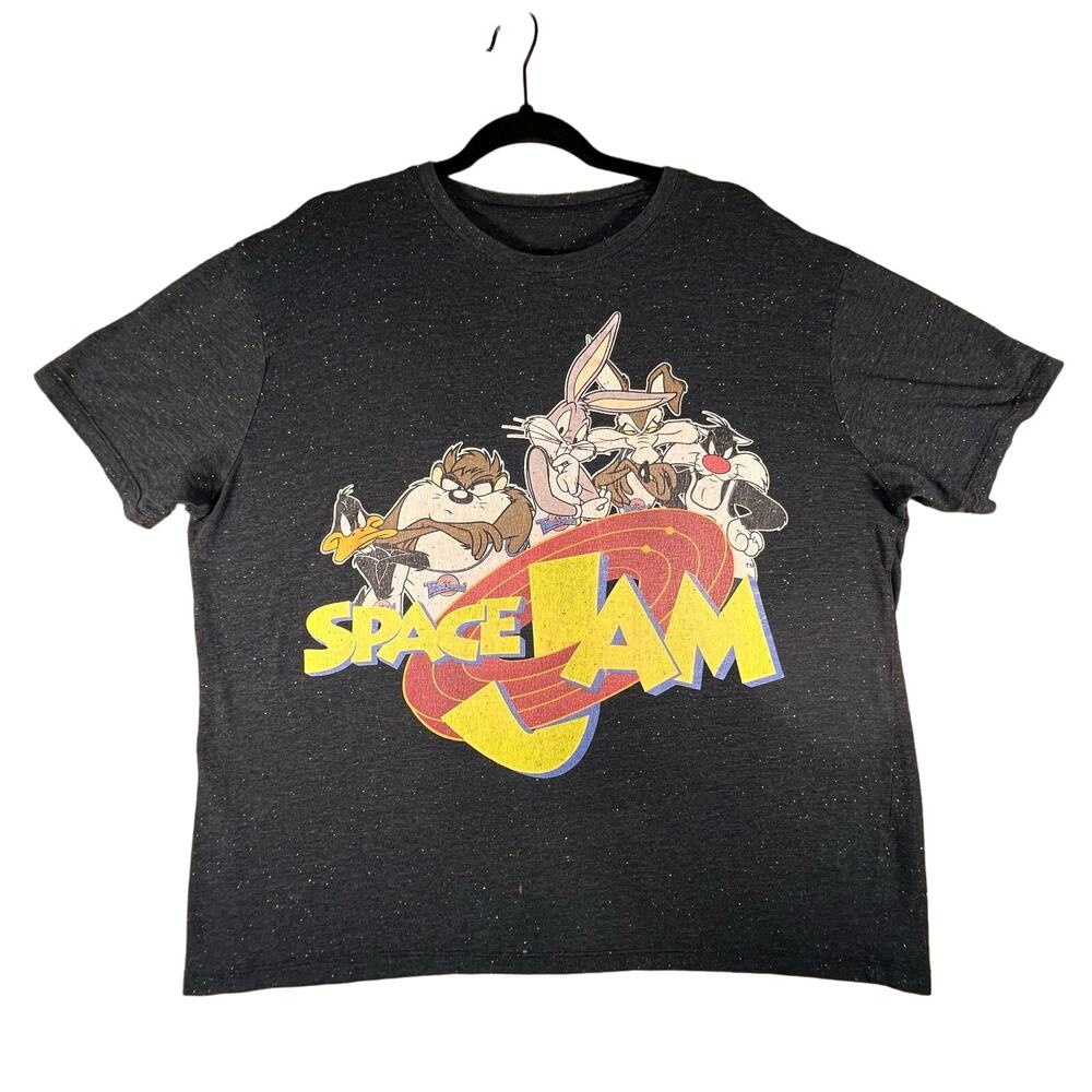 Vintage Space Jam 1990's Tune Squad T-Shirt Crew Neck S/S Color Black Size: XL